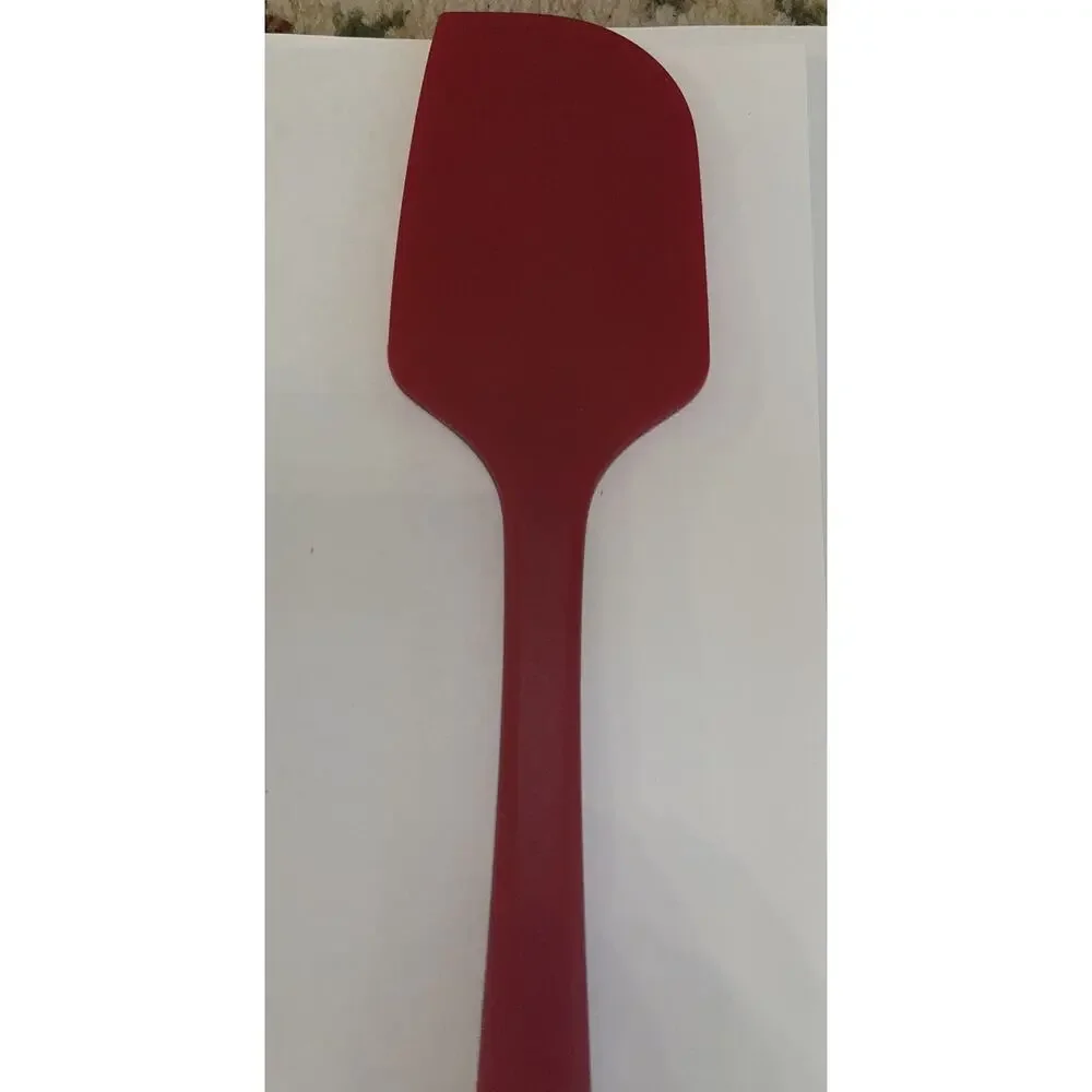 NWT Red Silicone Nonstick Spatula Scraper 11 In Long with FREE plastic ladle